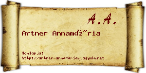 Artner Annamária névjegykártya