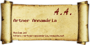 Artner Annamária névjegykártya